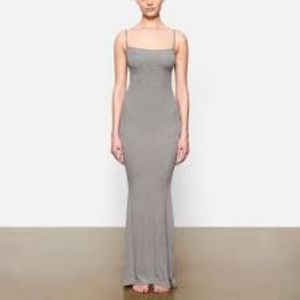 Skims Heather grey foil tank dress